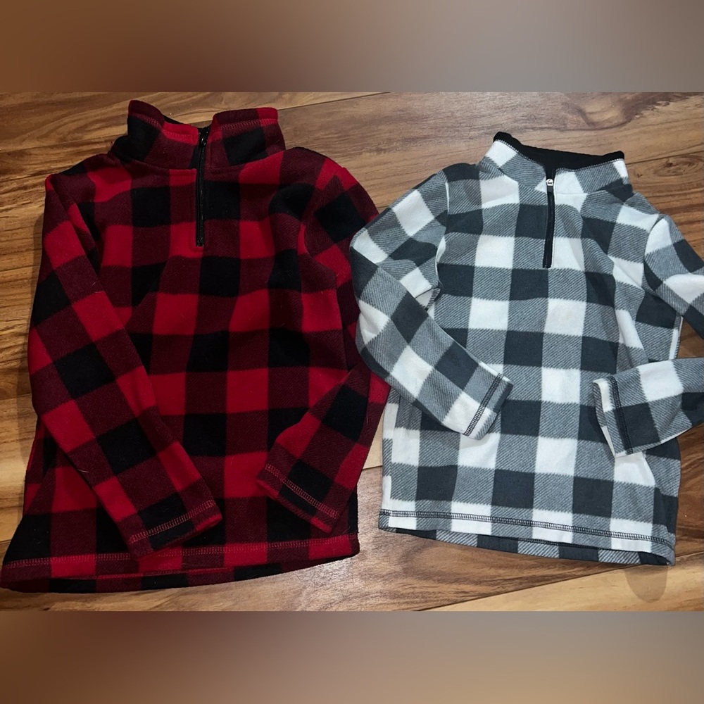 6 3/4 zip Buffalo plaid fleece